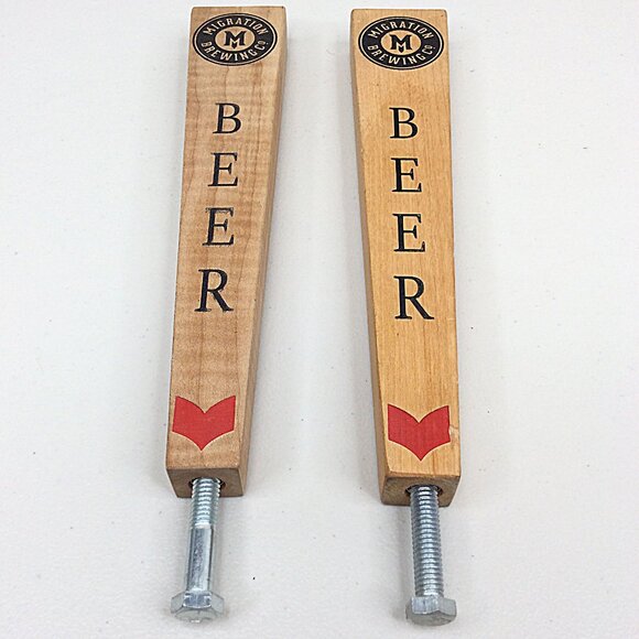 Lot of 2 Migration Brewing Beer Tap Handles Portland Oregon Wood - Picture 2 of 7